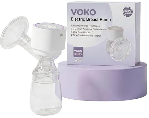 Tire Lait Electrique, collecte du lait maternel, Anti-reflux, avec écran tactile LED, 3 Modes et 9 Niveaux, Silencieux et Ultra-Léger, Portable, Sans BPA (White, 21mm)