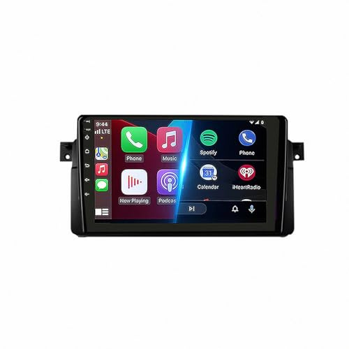 Pantalla de Coche con Carplay y Android Auto Inalambricos para BMW E46 1998-2006 Pantalla Táctil, Navegación GPS WiFi Bluetooth, Cámara Trasera, Radio Receptor FM, 4 Nuclear 2G+32G