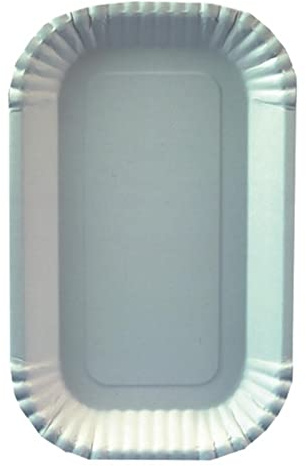 100 Einweg Schalen Pappe eckig 15 cm x 24 cm x 2 cm weiss