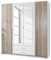 Wimex Kleiderschrank/ Drehtürenschrank Skate, 3 Türen, 2 Schubladen, 1 Spiegel, (B/H/T) 135 x 197 x 58 cm, Weiß/ Absetzung Eiche Sägerau