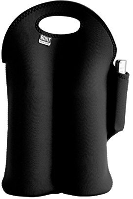 Built NY Neopren für 2 Flaschen Wein/Wasser Flasche mit Arch Kellner Korkenzieher, schwarz