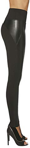 Hose blau Leggings Stoff Kunstleder Push-Up, hohe Qualität, Gr. L