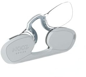 Nooz Ärmellose Lesebrille für Damen & Herren – Ultra-leichte 6g - Presbyopie Brille mit Schlüsselbund-Etui – Verschiedene Sehstärken & Farben, Made in France - Silber - +3