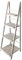 Kingpower Regal Leiterregal Holz Wandregal Bücherregal für Küche Wohnzimmer Badezimmer Modern 4 x Ablagen Deko Bilderrahmen Pflanzen in 4, Farbe:Antik-Weiß