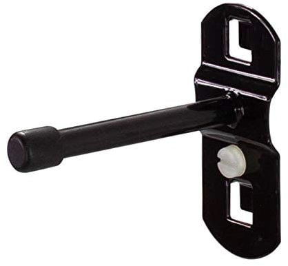ADB Werkzeughalter Lochwand Haken Halter 25mm, 50mm, 100mm, 150mm mit geradem Hakenende, Länge:150 mm, Farbe (RAL):Tiefschwarz (RAL 9005)