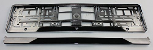 ZentimeX Z788671 Kennzeichenhalter Kennzeichenhalterung dunkel Silber glänzend Hochglanz für DE-Standard Kennzeichen 1 Stück