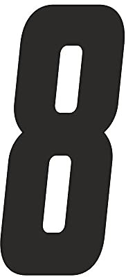 4R Quattroerre.it 13308 Cross 8 Numero, Nero, H 10 cm, Set di 3