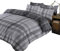 Dreamscene Boston 100% Brushed Cotton Duvet Cover with Pillow Case Flannelette Thermal Tartan Check Bedding Set, Chracoal Grey Silver - Super King