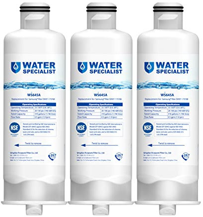 Waterspecialist – Lot de 3 filtres à eau de rechange pour réfrigérateur Samsung HAF-QIN/EXP, HAF-QIN, DA97-08006C, RF23M8070SG, RF23M8070SR, RF23M8090SG, RF23M8090SR - DA97-17376B