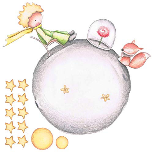 Vinilo Decorativo Infantil de Pared El Principito con Efecto Lapiz – Autoadhesivo de fácil colocación – Habitación Infantil – 88x90 (90, 88)