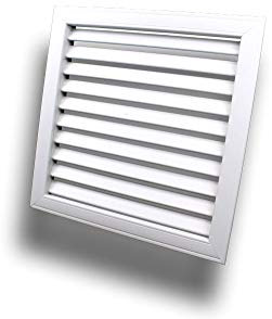 Rejilla de ventilación empotrable con láminas rígidas de plástico, tamaño 600 x 600 mm
