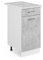 Vicco Meuble Cuisine R-Line, Béton/Blanc, 40 cm, PT Marbre