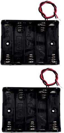 LampVPath (Pack of 2) 5 AA Battery Holder, 5 AA Battery Holder with Leads, 5 AA Battery Holder with Wires