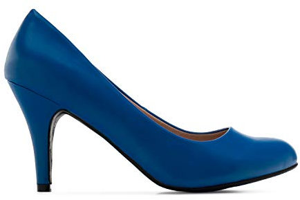 Andres Machado - Elegante Pumps aus blauem Lederimitat, Soft Blau, 45 EU