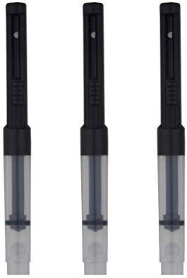 Tooloflife Fountain Pen Ink Converter, 3 Pcs, Black, 0.34cm/0.26cm Caliber
