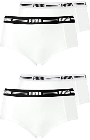 PUMA Damen Iconic Mini Shorts 603033001 4er Pack, Farbe:Weiß, Wäschegröße:XL, Artikel:-317 White/White