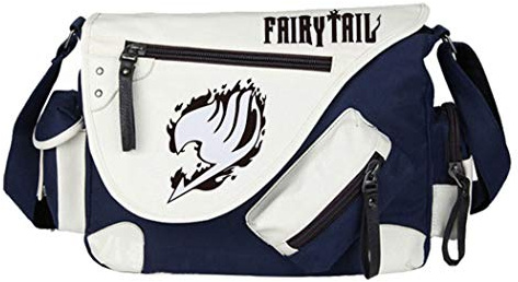WANHONGYUE Fairy Tail Anime Messenger Bag Canvas Umhängetasche Kuriertasche Schultertasche für Reise Arbeit und Schule Blau / 1