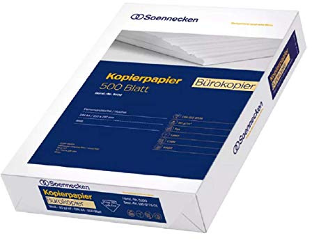 Soennecken Kopierpapier Bürokopier 5100, DIN A4, 80g/qm, weiß - Karton à 2.500 Blatt