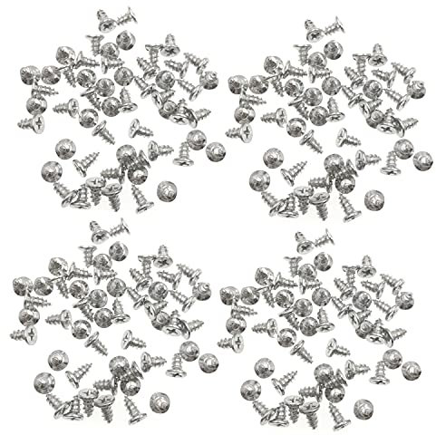 JZK 200 x Edelstahl Flachkopf Kreuzschlitz Holzschraube M4 x 8 mm Befestigungsschrauben selbstschneidende Schrauben