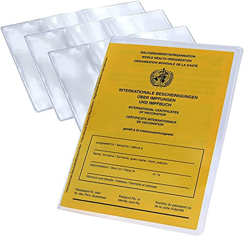 Impfpass Hülle -K&B Vertrieb- 4 Stück Schutz Hülle für Impf Ausweis Reise Pass Tasche Impf Buch Heft Schutzhülle Impfpasshülle für Impfausweis Impfbuch