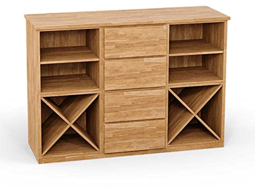 ben+camilla.com Square Massivholz Kommode | Regalwürfel-Set Barcelona | 114,8 x 80 x 40 cm in Buche | mit Schubladen und Weinkreuz