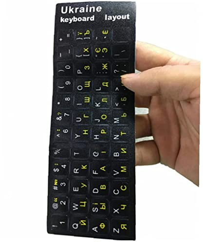 Zonster 2 Stücke Ukrainische Tastaturaufkleber Ersatz Nicht Transparent Schwarzer Buchstaben Alphabet Aufkleber Für Tastaturlaptop Geeignet 10 Bis 17 Zoll Laptop