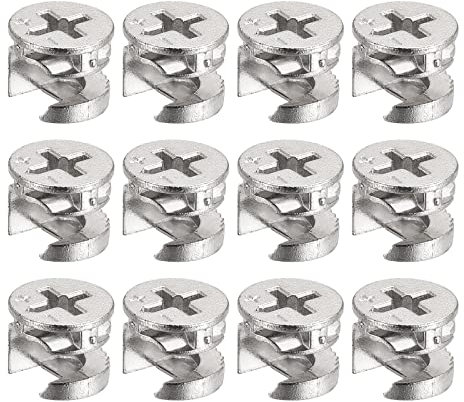 sourcing map Cam Lock Nut for Furniture, 12pcs 11.65x9.8mm Joint Connector Locking Nuts Furniture Connecting Cam Fittings