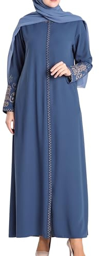 istanbul styles Abaya mit bestickten Ärmeln für Damen, langärmelig, bodenlang, türkisch-islamische Mode