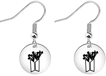 AKTAP K-Pop Jewelry Army Gifts Kpop Merchandise Ohrringe für koreanische Gruppenfans, Edelstahl
