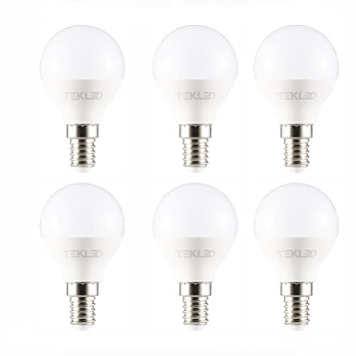 TEKLED® P45 Golf Ball DIMMABLE LED Bulbs | E14 Small Edison Screw | Energy Saving 6W Light Bulb 50W Incandescent Bulb Equivalent | 2700K 480LM | 6-Pack | Warm White