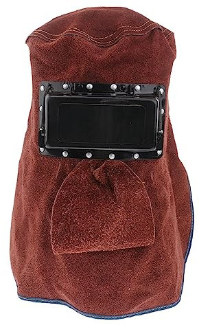LALAFINA 1Pc Maschera Di Saldatura Saldatore Viso Pancake Casco Saldatura Cappello Di Pelle Bovina Protezione Per La Saldatura Protezione Per Il Viso Maschera Per Il Viso Pelle Bovina