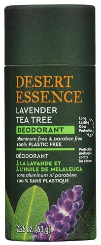 Deodorant, Lavender Tea Tree, 2.25 oz (63 g), Desert Essence | Natural odor protection with botanical oils in a vegan , aluminum -free formula & 100% plastic-free tube