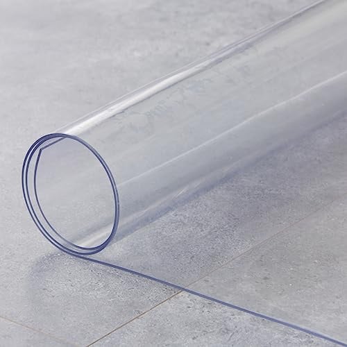 HOOZ Tischfolie 120x65 cm transparent 1,5 mm stark, durchsichtige Tischdecke Schutz und Eleganz für Ihren Tisch, Wasserfest und Abwischbar PVC Tischschutz, rechteckig