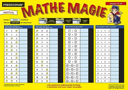 TimeTEX - Zaubertafel Mathematik - Rechnen bis 20 | Rechen-Tafel mit Selbstkontrolle zum spielerischen Lernen von Addition und Subtraktion | Inhalt: Rechnen bis 20
