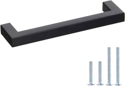 goldenwarm 15 Stück Küchengriffe Schwarz Griffe Für Küchenschränke Lochabstand 128mm Möbelgriffe Edelstahl Schrankgriffe Türgriffe Küche