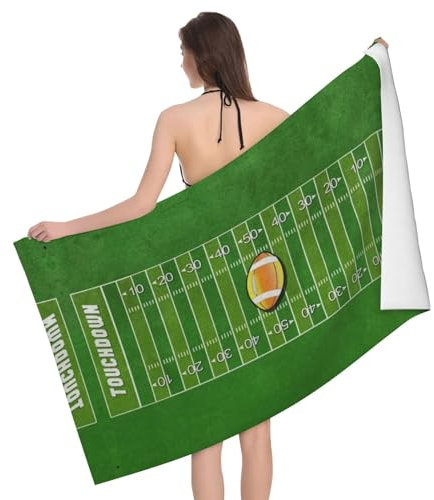 ESASAM American Football Field Ball Sport Print Premium Badetuch – luxuriös, super saugfähig und stilvoll