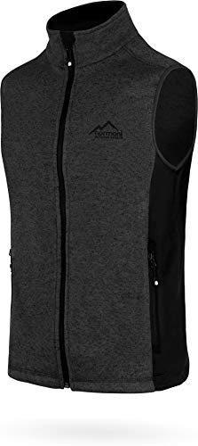 normani Herren Strick-Fleeceweste mit Seitentaschen und Neopren Ärmellose Outdoor Weste, warme 280 g/m² Grammatur Farbe Anthrazit Größe M