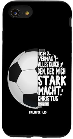 Fußball Christliche Handyhülle Philipper 4:13 Jungen Hülle für iPhone SE (2020) / 7 / 8