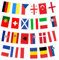 2 Stück Olympische Fahne, EM Flagge Klein für Euro Fußball 2024, 24 Team-Europa-Flaggen 2024, Wimpelkette EM 2024, em 2024 deko für Haus Garten Bar Restaurant Party Deko (14 x 21 cm, 7 m)