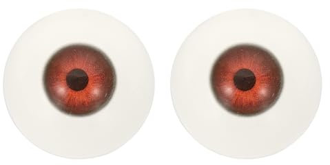 PATIKIL 32mm Safety Eyes,1 Pair Realistic Acrylic Eyes Plastic Half Eyeballs for Masks Halloween Props Art Craft, Orange Black