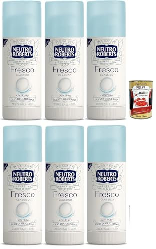 Neutro Roberts Fresco Stick Deodorant ohne Aluminiumsalze, null Flecken, natürlicher Schutz mit blumigen Noten 6x 40 ml + Italian Gourmet Polpa 400g