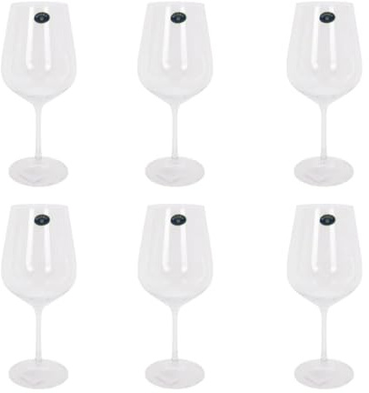 Calledelregalo Lot de 6 verres à vin en cristal de Bohême / 450 ml / 6 verres à vin (6) / Cadeaux originaux