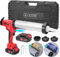 Akku Kartuschenpressen Set | bis zu 7.840N | Silikonspritze für 310 ml Kartuschen | Weichgummi Zylinder max 600 ml | 6-stufig Einstellbar | mit 2x Li-Ion-Akku, Kartuschenpistole Silikonpistole 500W