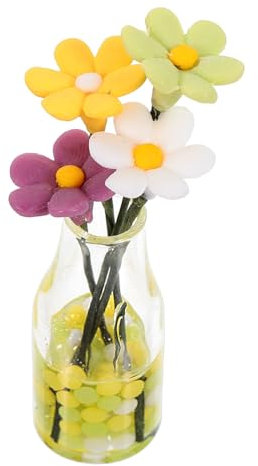 ibasenice Miniatur Blumenvase Aus Glas Für Puppenhaus Dekoration Blumentopf Modell Bonsai Dekoration Mini Blumentopf Mit Blumenornament