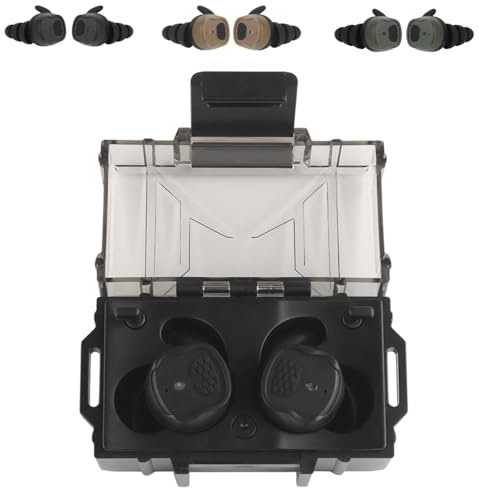 WQZXM Écouteurs Bluetooth Tactiques, Bouchons Tir Actifs, Protections Auditives Électroniques, Écouteurs Protection Tir(Black)