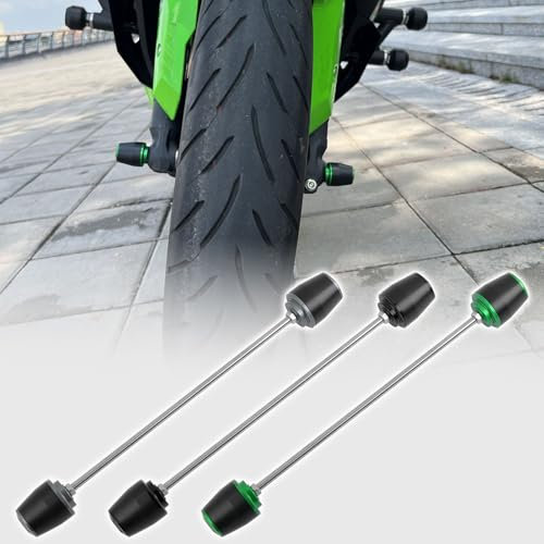 WOOGA Moto ruota anteriore forcella cursore telaio cursore protezione asse forcella Crash Slider compatible with Ka&wa&sa&ki Ninja ZX4R ZX4RR 23-24 ZX25R 21-24 (Verde)