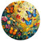 Holzpuzzle Erwachsene, Schmetterlinge und Blumen Holzpuzzle(L-34 * 34cm-290 Stück), Unregelmäßige Einzigartige Form Puzzleteile, Geburtstagsgeschenk für Erwachsene und Kinder