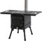 Four de tente | 55 x 39 cm | Noir | Mini poêle à bois portable pour camping, extérieur, tente | Chauffage de tente | Four, accessoires de camping avec tuyaux de cheminée