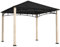 Outsunny 3 x 3(m) Hardtop Gazebo Canopy with Galvanised Metal Roof, Garden Gazebo Permanent Pavilion with Wood Grain Strong Columns and Top Hook for Patio, Deck