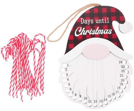 BUGUUYO Adventskalender Holz Gnome Hängen Weihnachten Countdown Kalender Weihnachtsdekoration Innendekoration Adventskalender Mit Holzschild